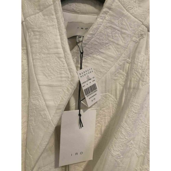 IRO Hawaispe White Cotton Jacquard Jacket Belted - Picture 6 of 8